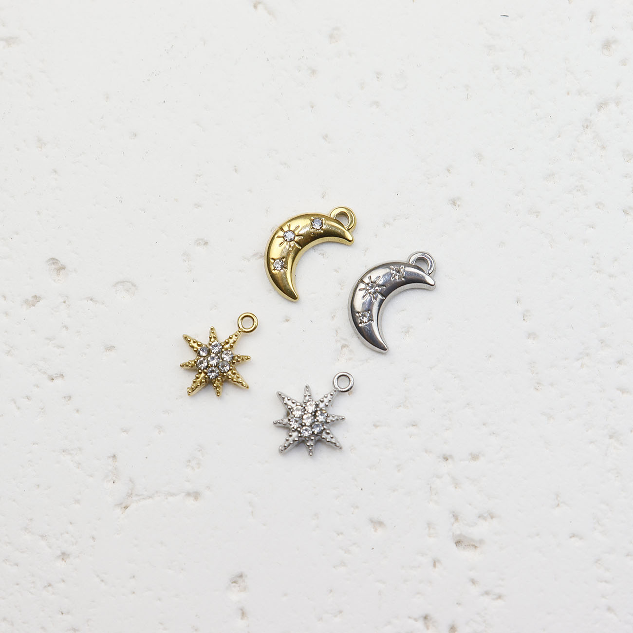 Supply Florist - 5pcs Stainless Steel Flower Jewelry Charms