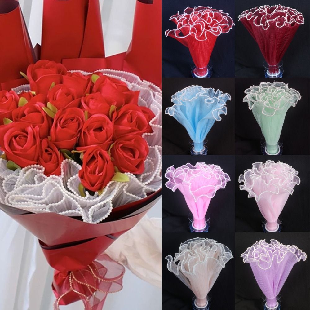 Florist Flower Supply - 28cmx4Yards Flower Bouquet Wrapping Lace Mesh