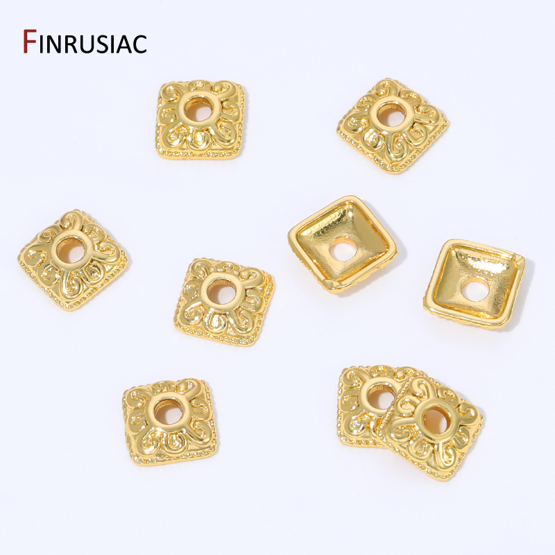 18K Gold Plated Brass Square B - Supply Florist recension och pris