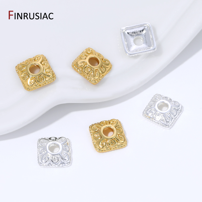 18K Gold Plated Brass Square B - Supply Florist recension och pris