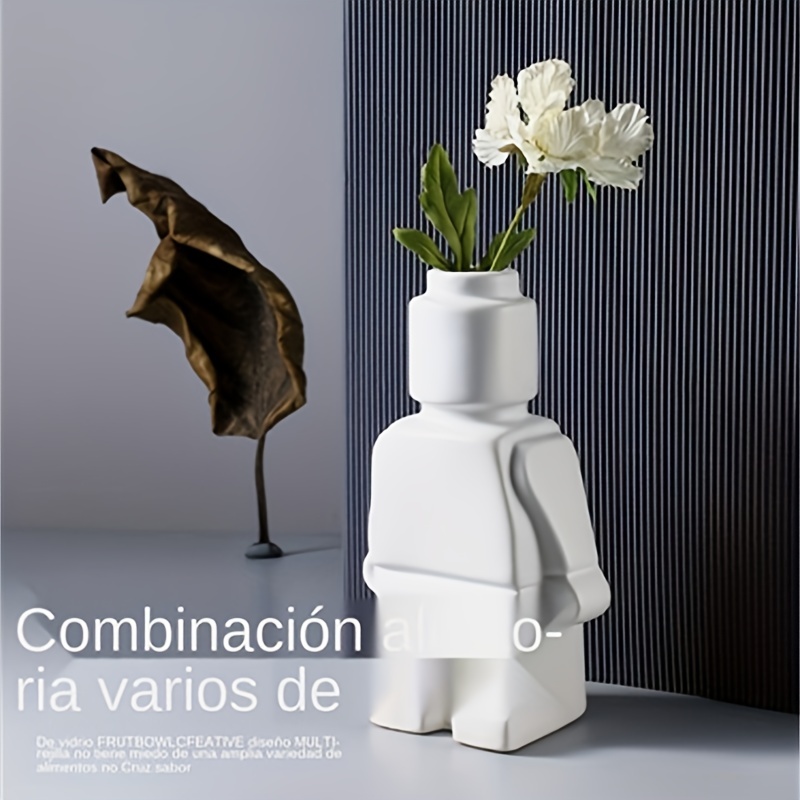 Nordic Style Ceramic Robot Vas - Florist Supply Vases recension och pris