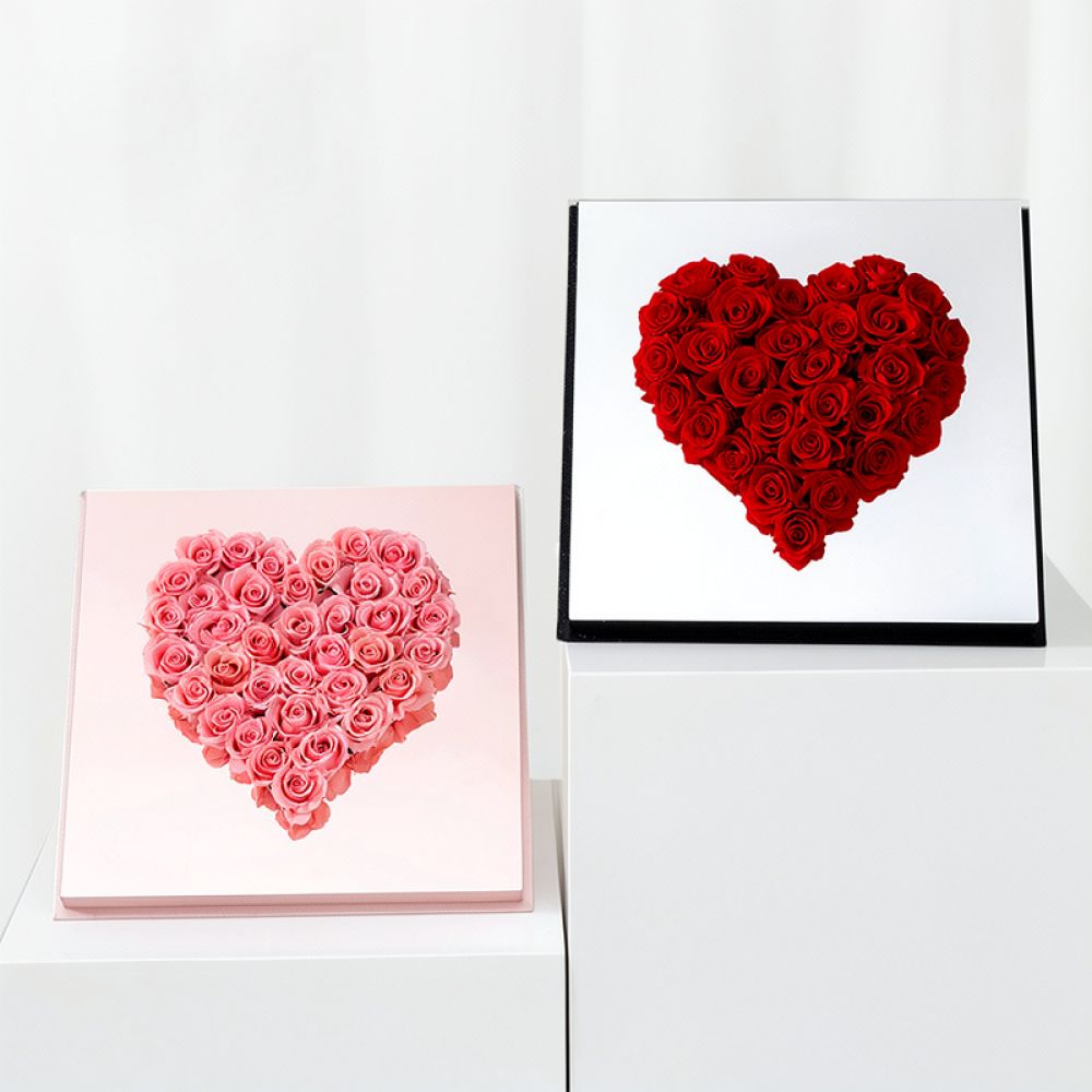 Premium Mirror Heart Flower Bo - Florist Flower Supply recension och pris