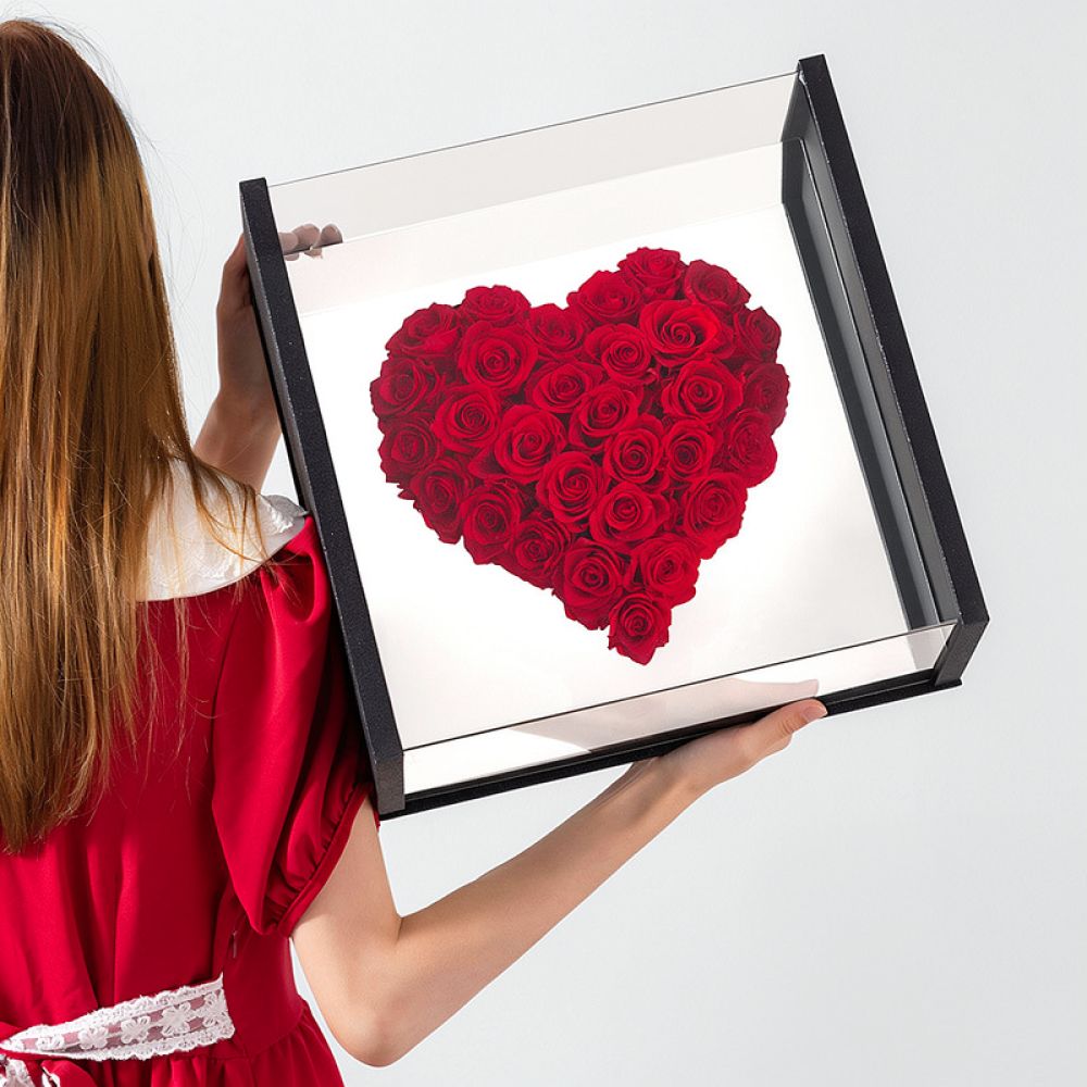 Premium Mirror Heart Flower Bo - Florist Flower Supply recension och pris